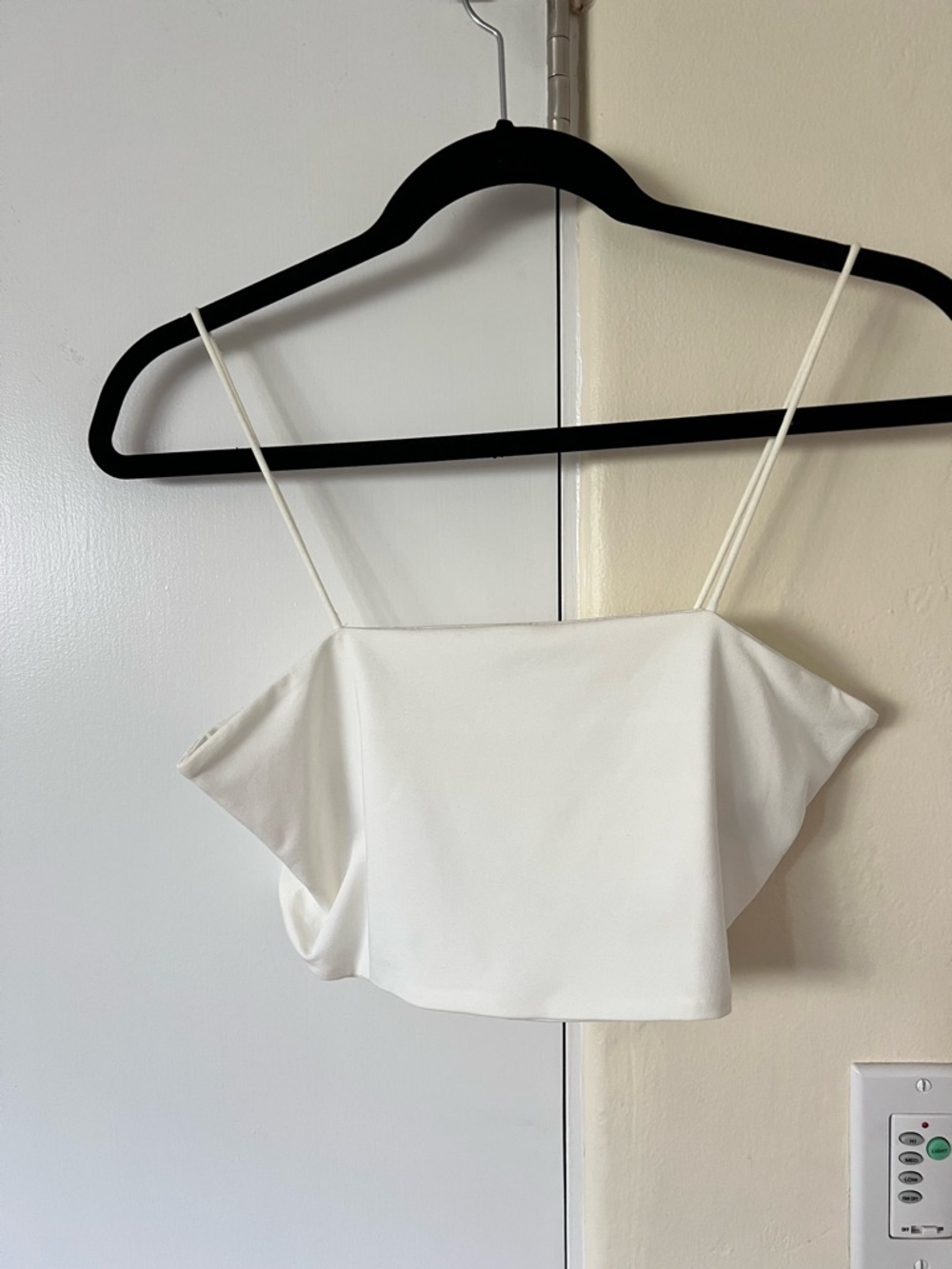 White Crop Top with Spaghetti Straps